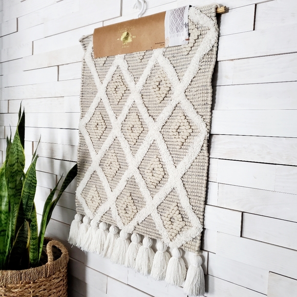 Habitat Decor Diamond Wool & Jute Wall Tapestry - Picture 6 of 7